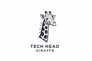 Tech Giraffe Head, a Branding & Logo Template by Logocreative