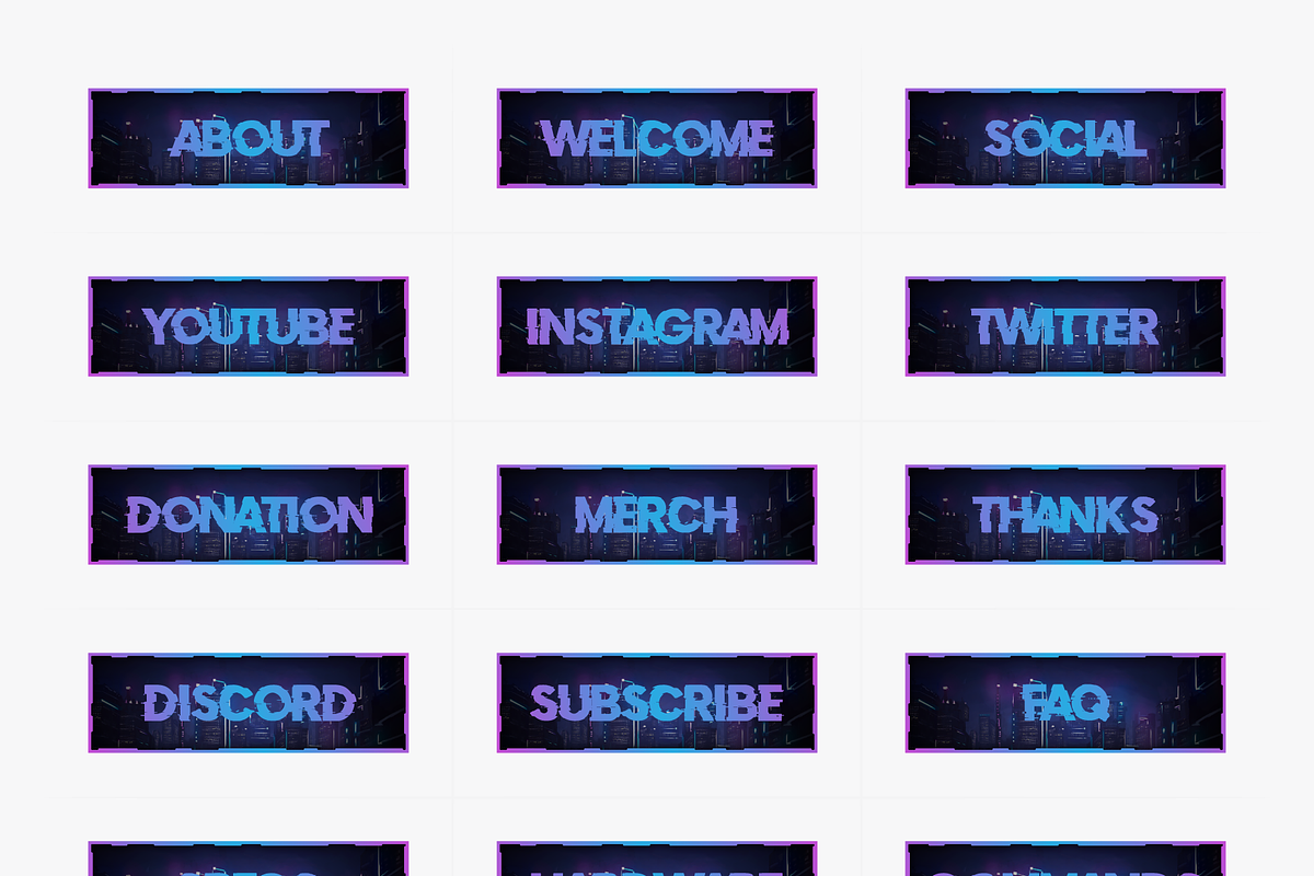 Glitch | 18 Twitch Panels, a Social Media Template by SageDsgn (Photo 3 of 3)