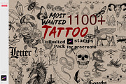 Procreate 1100 Tattoo Snake Witch, a Brush Add-On by ArtPrintBabe (Thumbnail 1 of 6)