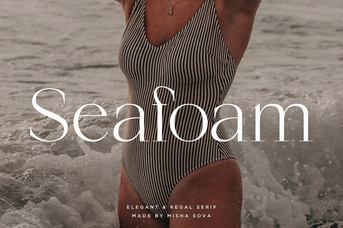 Seafoam - Elegant & Regal Serif, a Serif Font by Misha Sova (Photo 1 of 8)