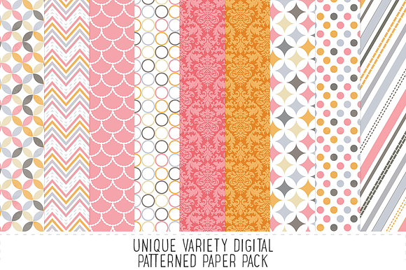 Coral Pink Digital Pattern Paper