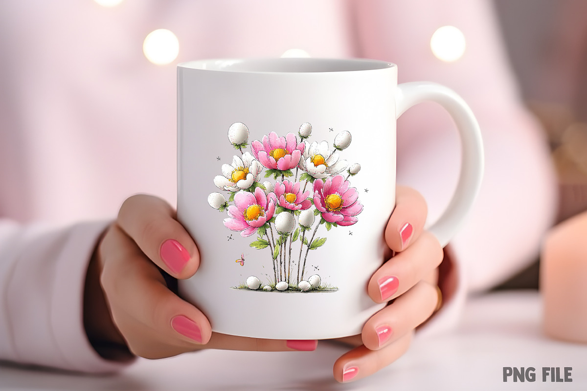 Whimsical Easter Flowers Clipart Png, an Illustration by Craft Nest (Photo 8 of 11)
