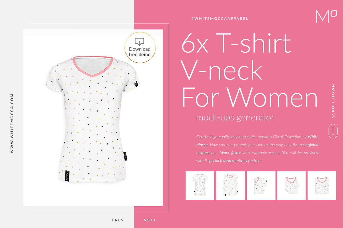 6x Women T-shirt Ghost Mock-ups Set, a Books & Magazine Mockup by Apparel_Mockups (Photo 5 of 23)