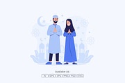 Cheerful Muslim Family Eid Mubarak, a Person Illustration by Partikusi Design (Thumbnail 2 of 3)