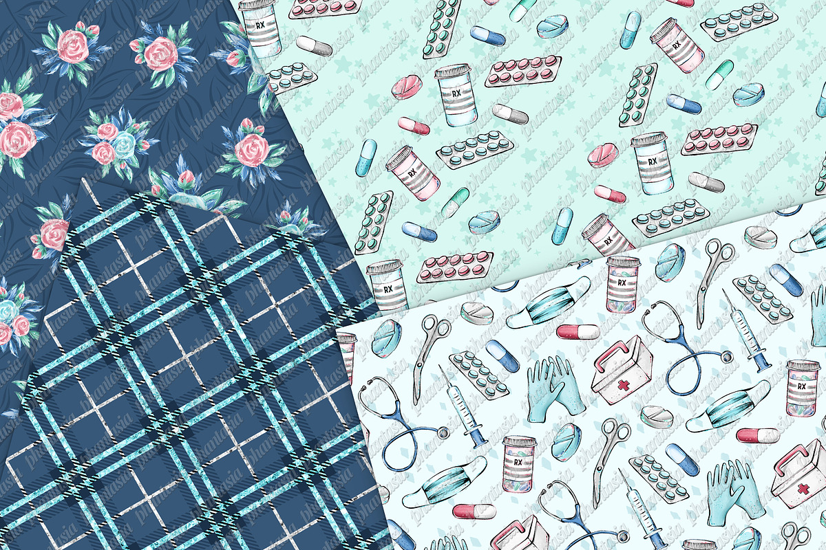 Medical Digital Papers, a Pattern Graphic by Phantasia Design (Photo 3 of 5)