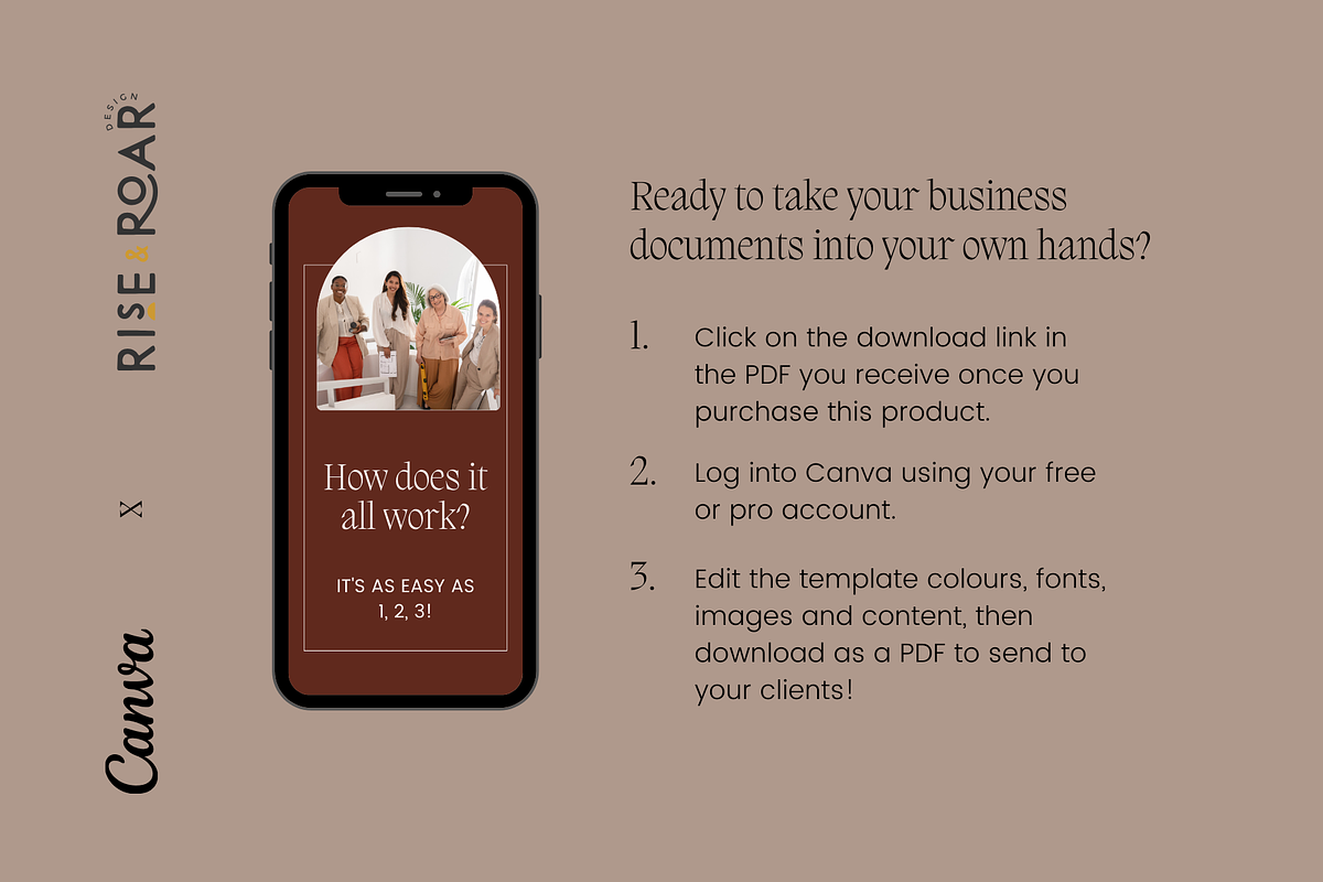 Brand Style Identity Guideline Canva, a Design Template by Rise and Roar Design (Photo 9 of 9)