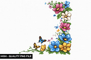 Spring Flower Border Clipart Bundle, an Illustration by crative8112 (Thumbnail 7 of 10)