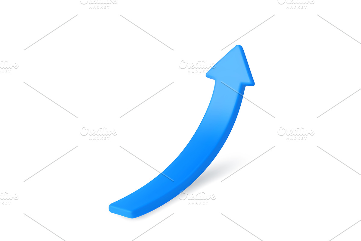 3d Growing blue Arrow up., a Finance Illustration by ModVector