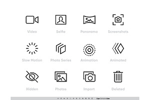 Media Files vector icon set. Camera