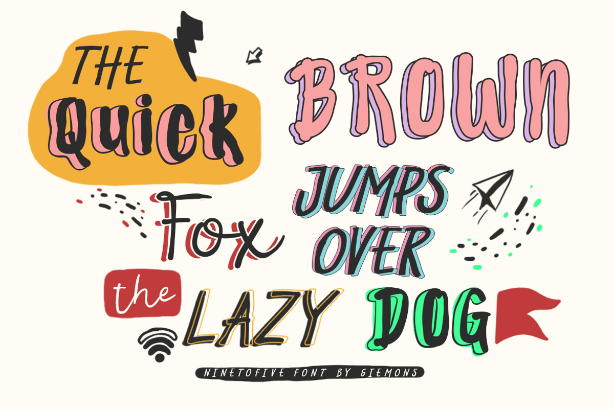 Nine to Five Fonts, a Sans Serif Font by giemons™ (Photo 3 of 8)