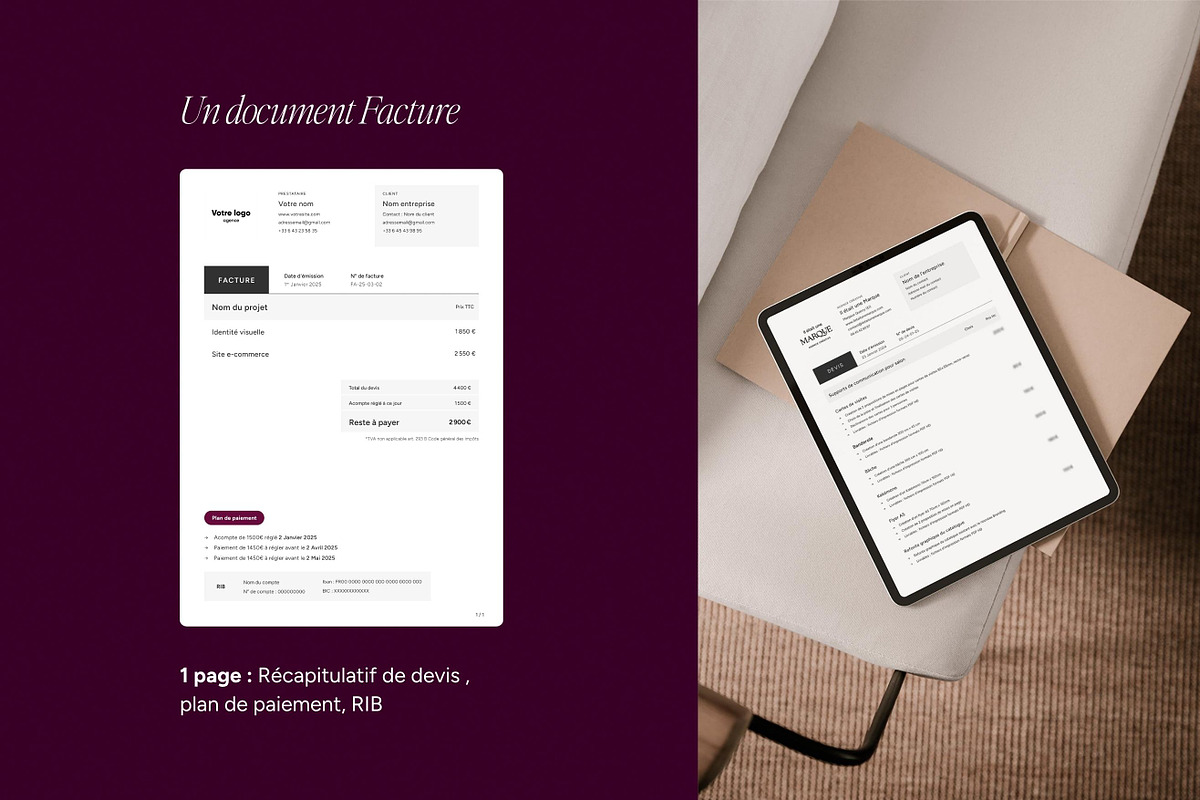 Template Devis & FactureGraphistes, a Presentation Template by MargauxQuercy (Photo 5 of 5)