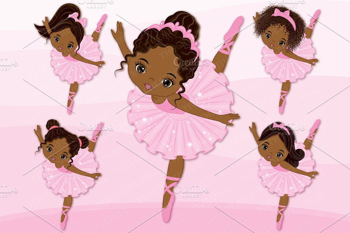 Vector African American Ballerina, an Illustration by TheCreativeMill (Photo 1 of 4)