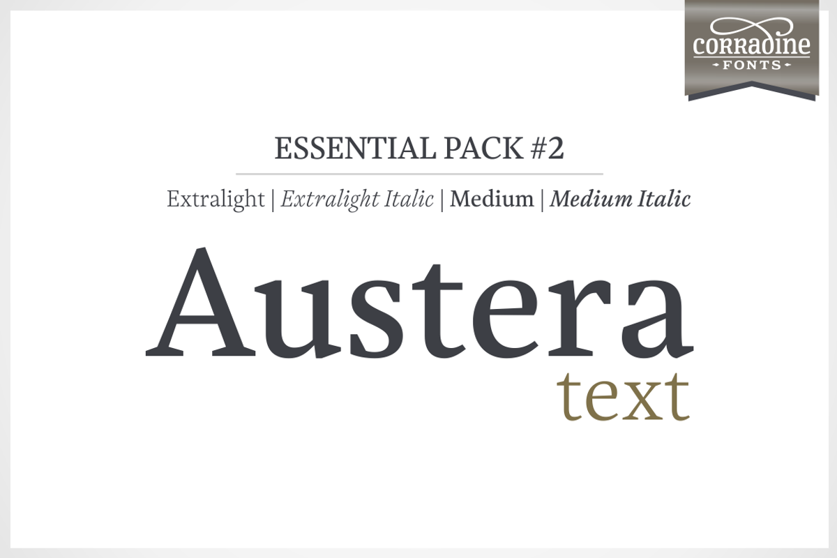 Austera Text Essential #2, a Serif Font by Corradine Fonts (Photo 1 of 14)