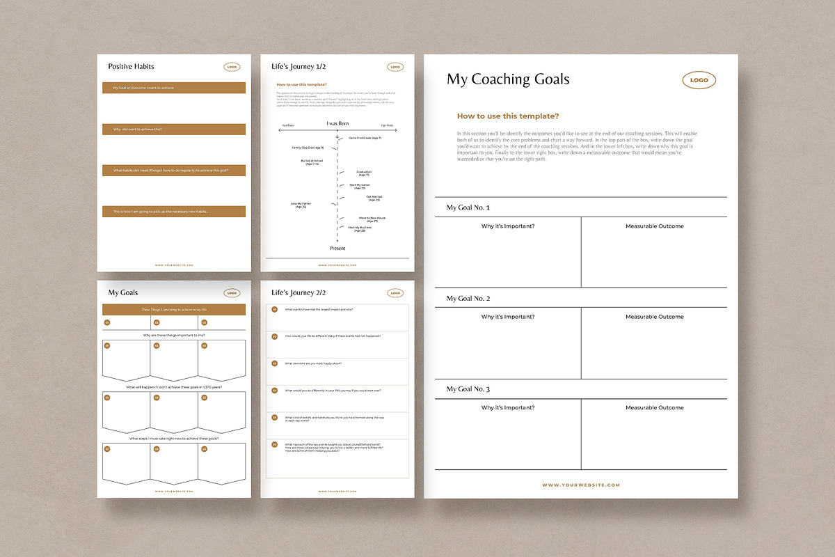 Life Coach Worksheet Bundle CANVA, a Templates & Theme by AndrewPixel