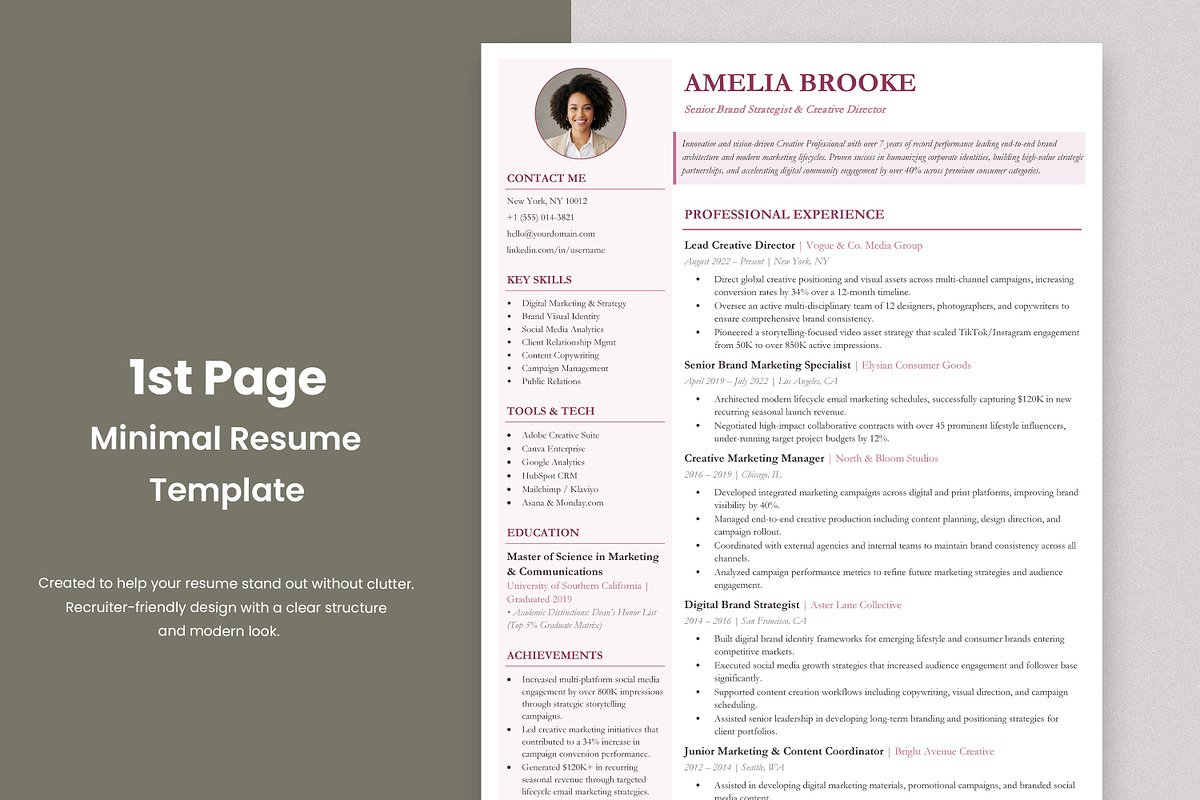 Professional Resume Template, a Resume Template by Anjum Ilyas (Photo 2 of 7)