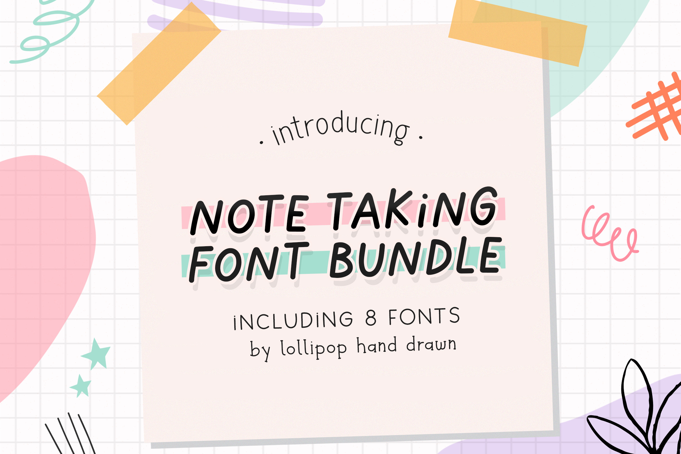 Note Taking Font Bundle (8 Fonts), a Font by Lollipop Hand Drawn