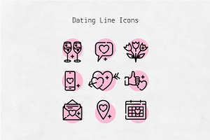 Dating Line Icons, an Outline Icon by Lyolya Profitrolya