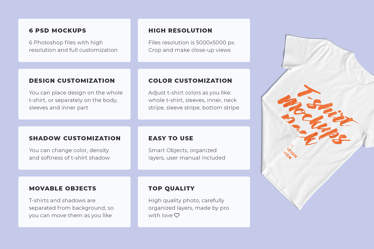 Customizable T-Shirt Mockups Pack, a Shirt Mockup by BULBFISH (Photo 2 of 13)