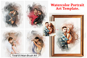 Watercolor Portrait Art Template, an Action Add-On by MRI STUDIO (Thumbnail 1 of 9)