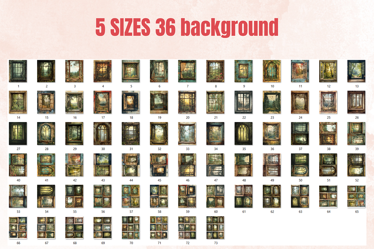 Forest Windows Collage Paper Kit, a Background Graphic by GiraffeCreative (Photo 2 of 9)