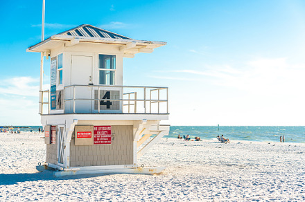 Lifeguard tower on Clearwater beach, a Nature Photo by Maria Kray