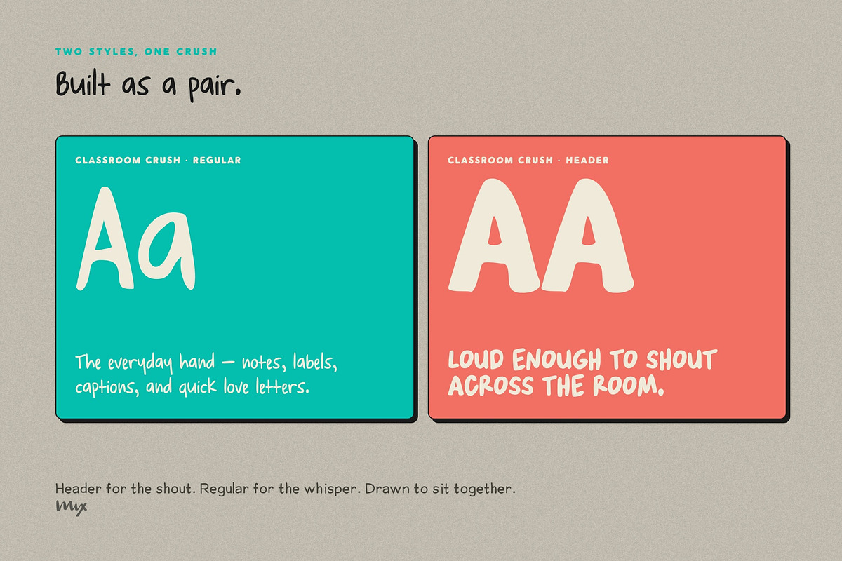 Classroom Crush — Handwritten Duo, a Handwritten Font by Mix Fonts (Photo 6 of 11)