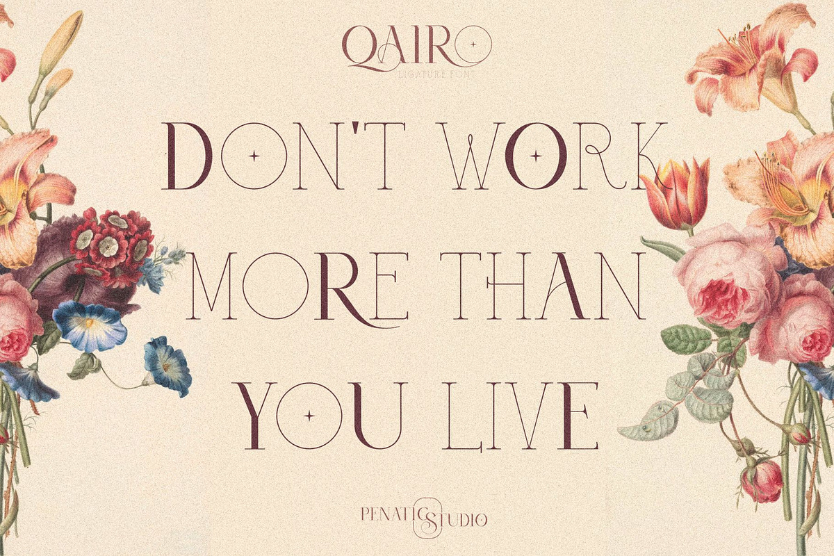 QAIRO _ Ligature fonts, a Serif Font by Penatic Studio (Photo 8 of 10)