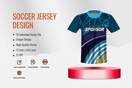 Soccer jersey design for sublimation