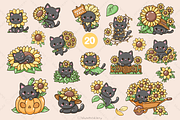 Cute Black Cat Clipart PNG Bundle, an Animal Illustration by Blumensdiary (Thumbnail 3 of 11)