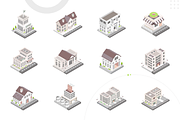 Isometric City Building Illustration, a Finance Illustration by Brickclay (Thumbnail 5 of 9)