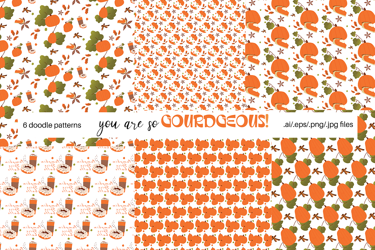 You are so Gourdgeous Patterns Set, a Pattern Graphic by maaariabouvier (Photo 1 of 11)