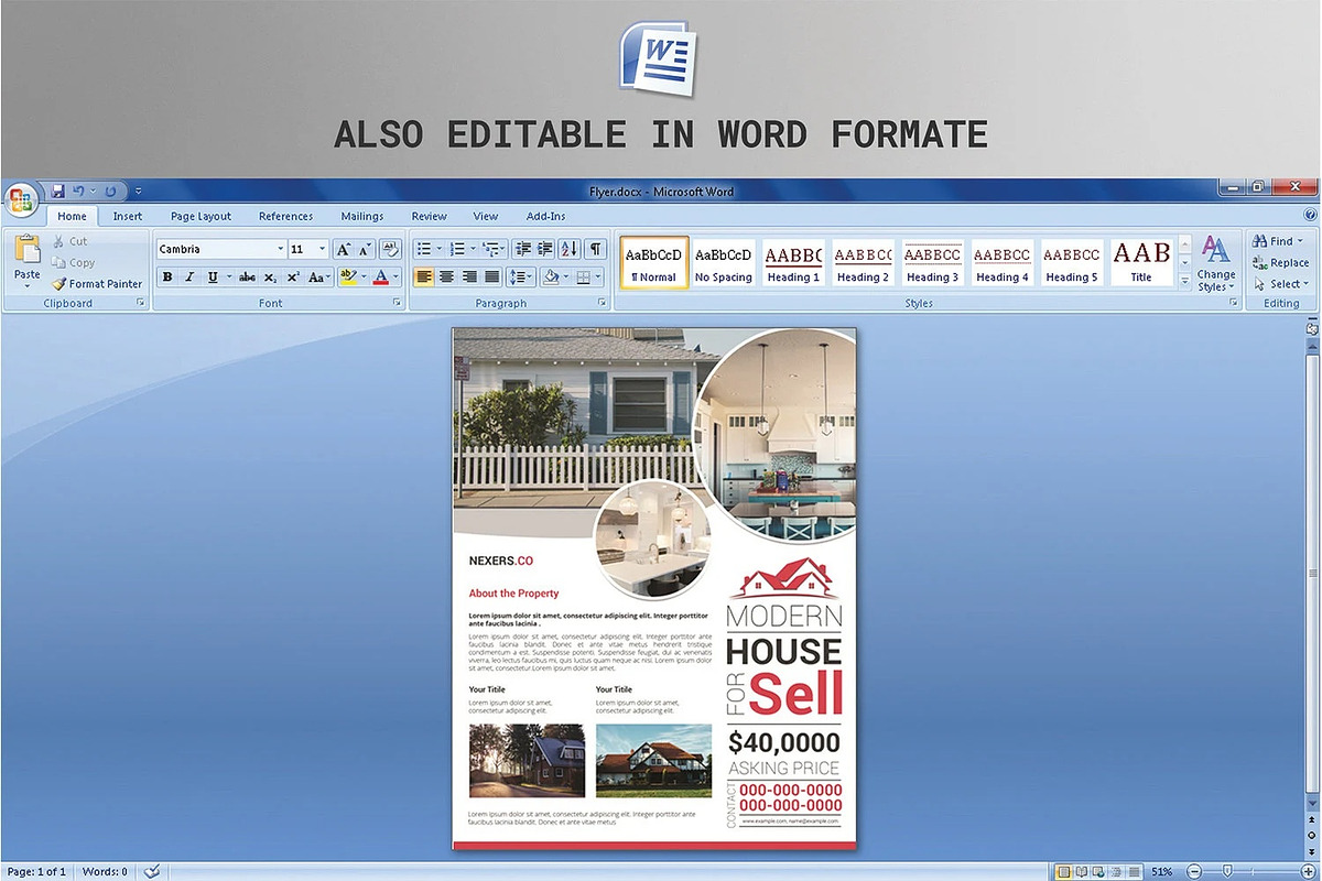 Real Estate Flyer Template, a Flyer Template by retrographix (Photo 3 of 3)