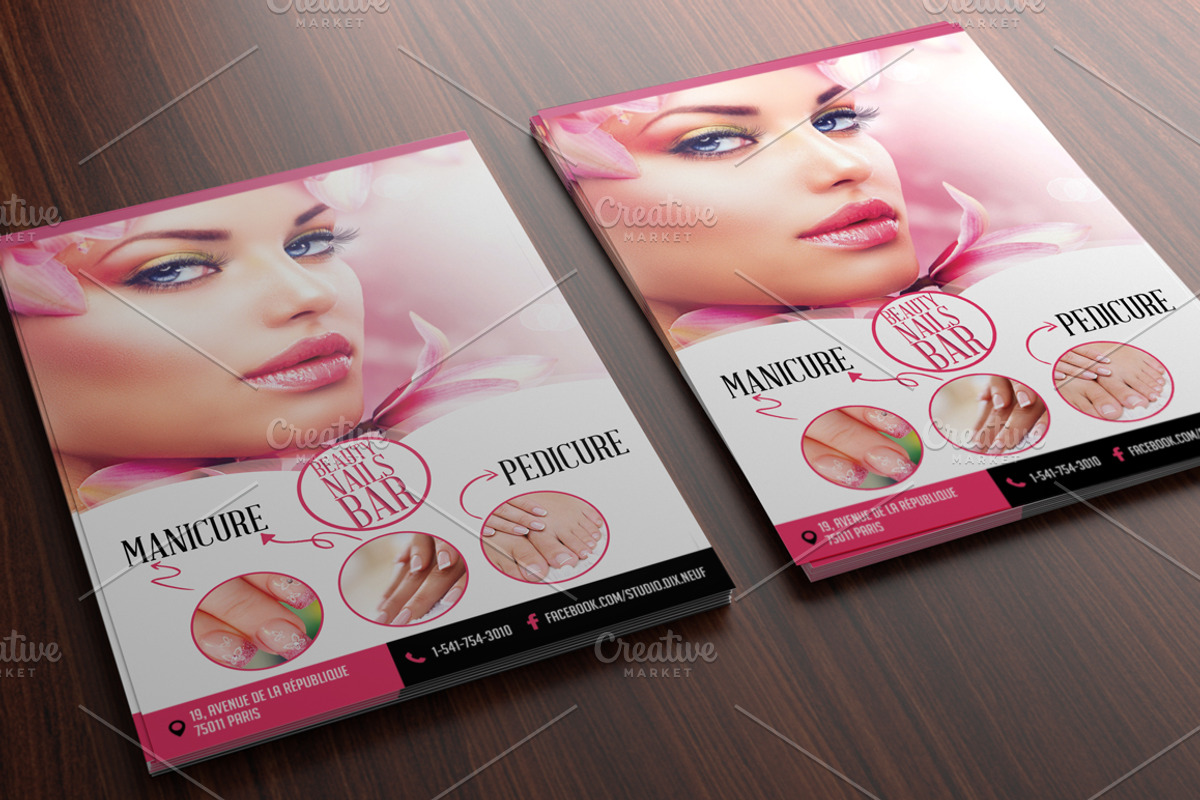 Beauty Nails Bar Flyer Template, a Flyer Template by Studio 19 (Photo 1 of 4)