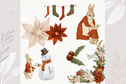 Christmas Peter Rabbit Clipart Set, an Illustration by AlenaVlasko stock Market (Thumbnail 8 of 8)