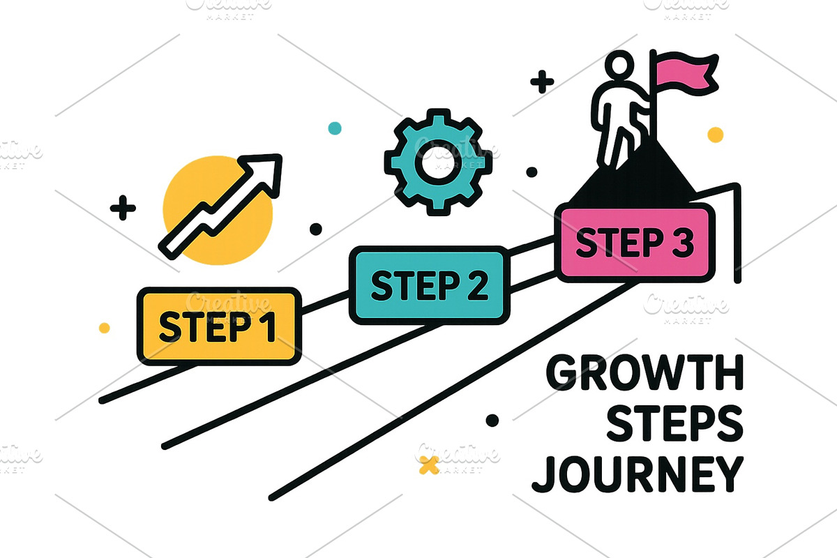 Vector illustration of growth steps, a Finance Illustration by ZinetroN