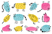 Abstract CATS Cliparts, an Animal Illustration by Panna Limon Store (Thumbnail 3 of 8)