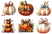 Watercolor Fall Bow Pumpkins Clipart, an Illustration by Libby Wishes (Thumbnail 6 of 7)