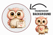 Whimsical Valentine Owl Clipart, an Illustration by Libby Wishes (Thumbnail 5 of 7)