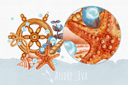 Sea Voyage Watercolor Clip Art, an Object Graphic by Andre_Eva (Thumbnail 5 of 12)
