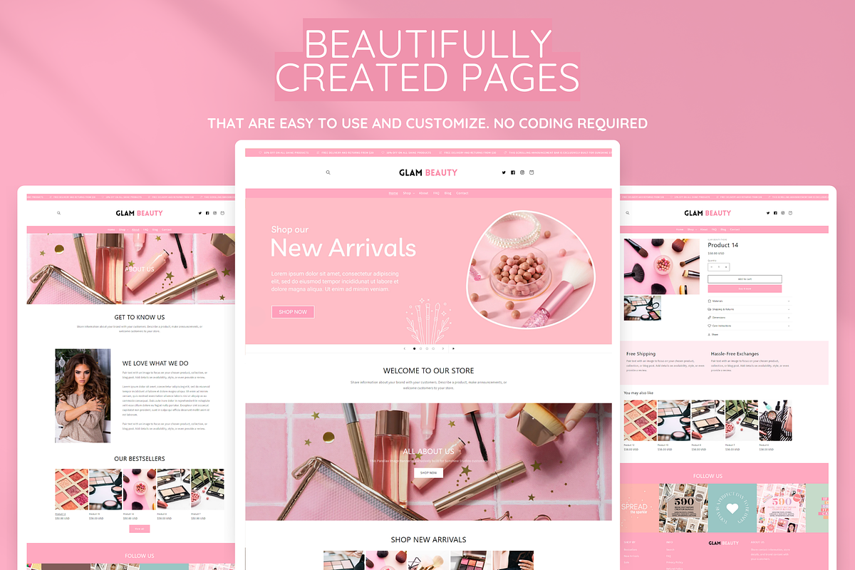 Pink Beauty Shopify Theme, a Shopify Template by SunshineStudioBoutique (Photo 5 of 10)
