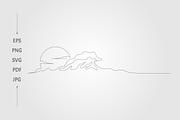 Ocean wave a single line, an Object Graphic by lawoel (Thumbnail 1 of 3)