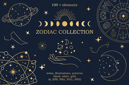 Zodiac signs and constellations, an Illustration by NatalieArtShop