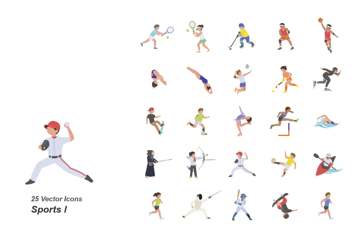 Sports I color vector icons, an Icon by Jisun Park