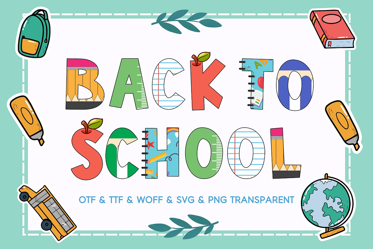 Back To School - 6 Color Fonts, a Graphic by Adalin Shop (Photo 1 of 19)