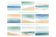 water watercolour abstract beach, an Illustration by VetalStock (Thumbnail 1 of 6)