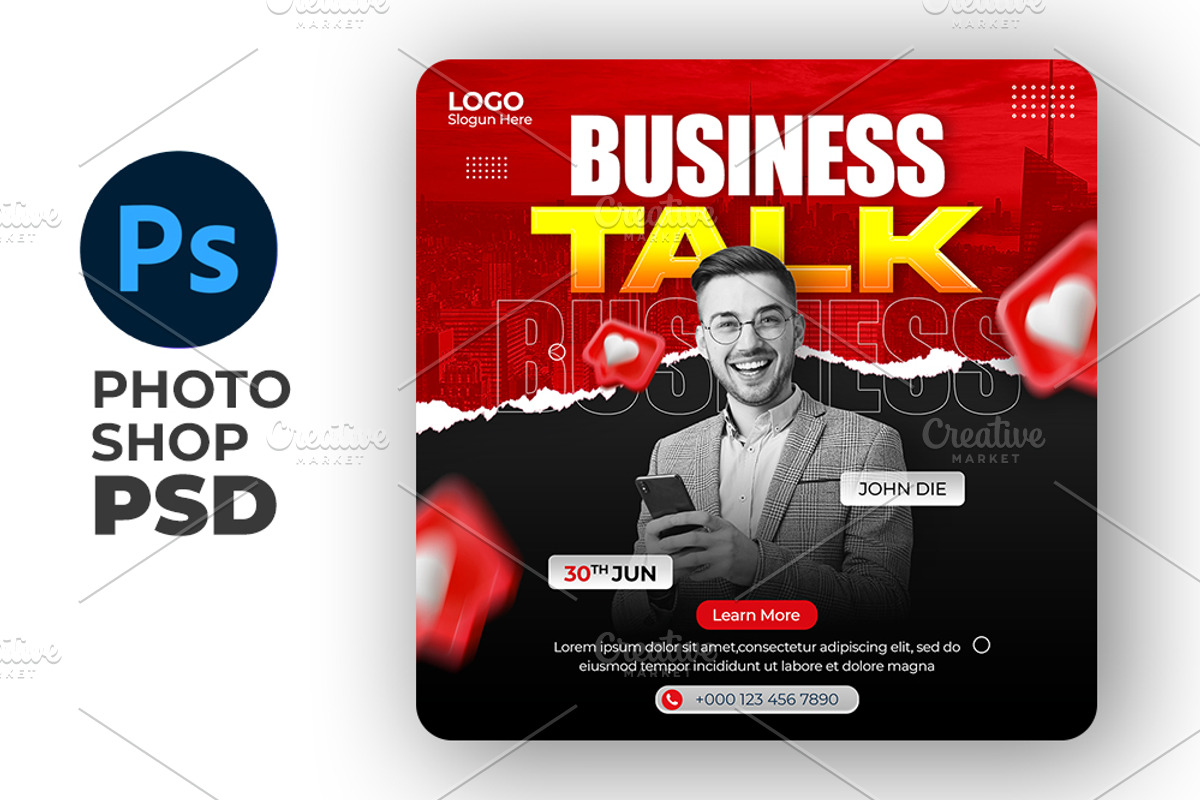 Business Social Media Post Template, a Social Media Template by Artonix (Photo 2 of 3)