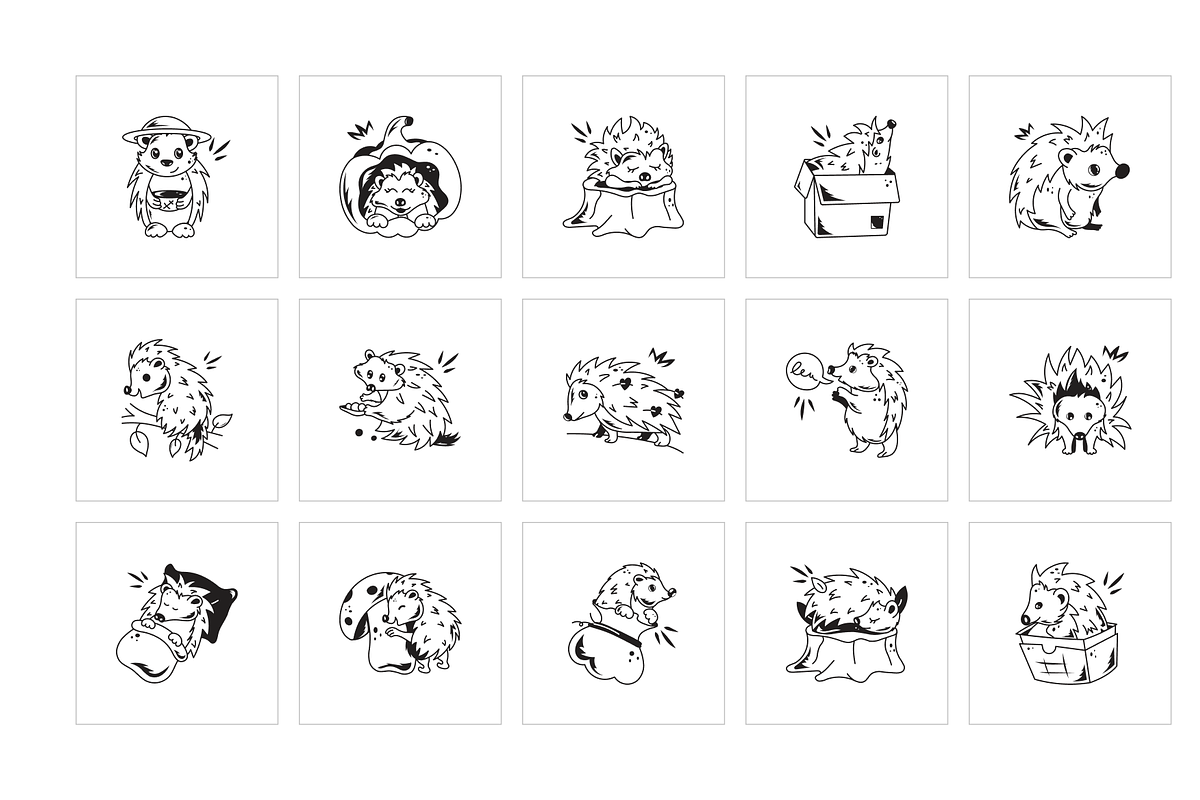 Porcupine Doodle Icons, a Solid Icon by Prosymbols (Photo 6 of 6)