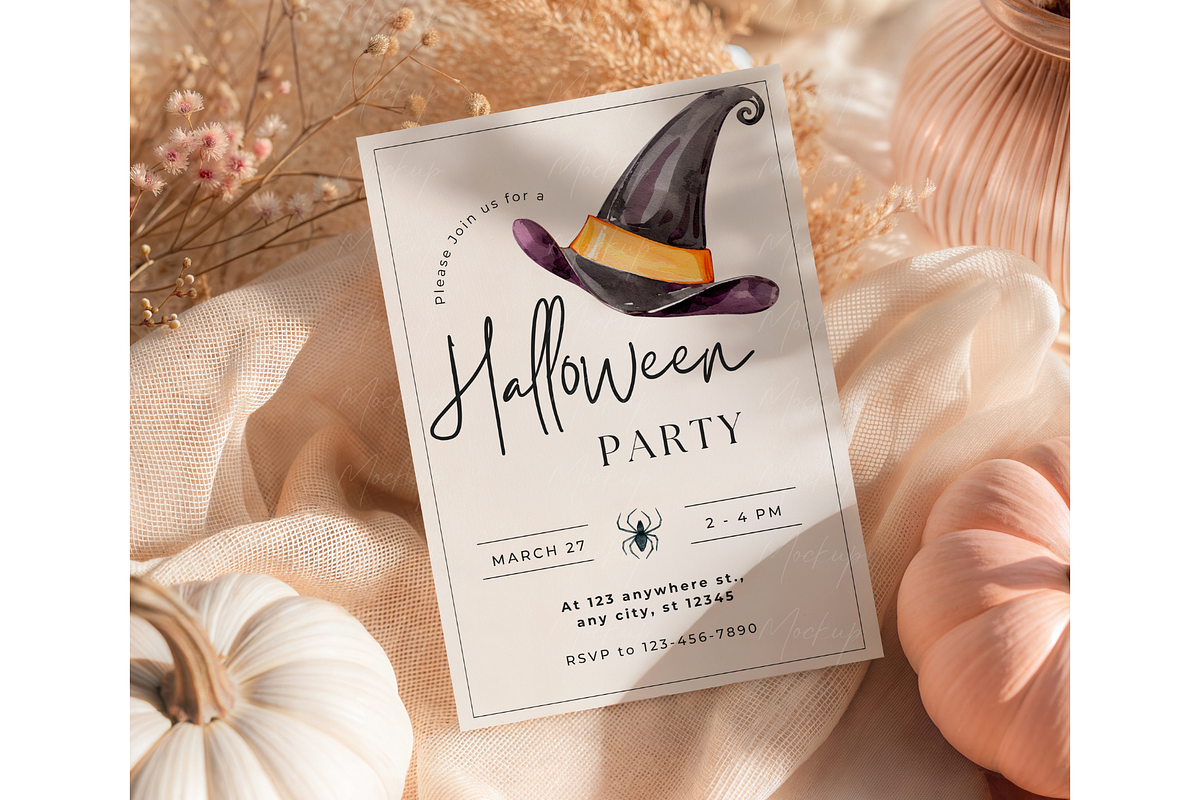 Pink Fall 5x7 Card Mockup, an Advertising Mockup by TatiMockup (Photo 3 of 3)