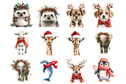 Christmas Cute Characters Animals, an Illustration by Design Market (Thumbnail 3 of 4)