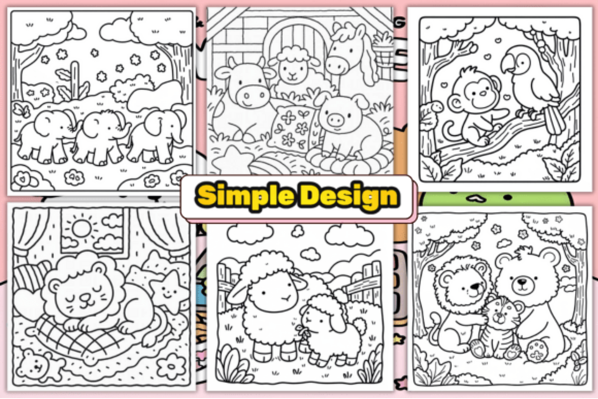 Cozy Friends Cute Coloring Pages, a Decorative Illustration by Akrinity Digital (Photo 3 of 4)